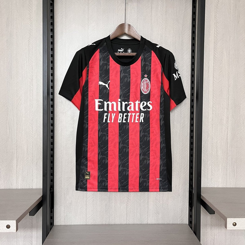 Camisa do Milan Titular 2025 Vermelha+preta