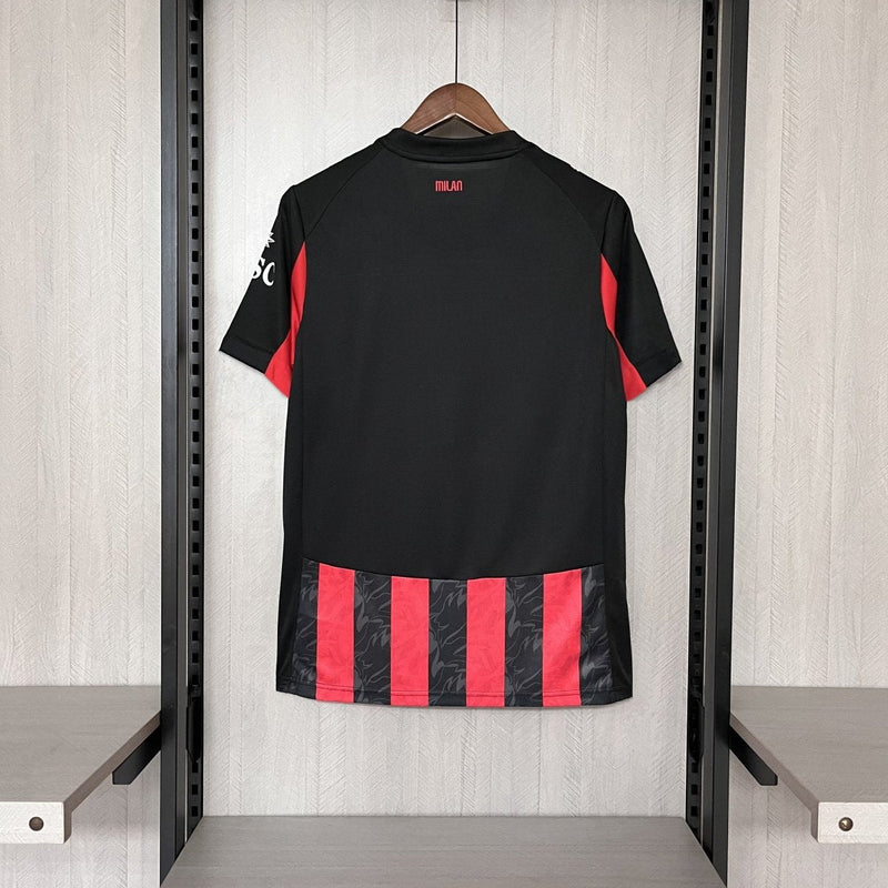 Camisa do Milan Titular 2025 Vermelha+preta
