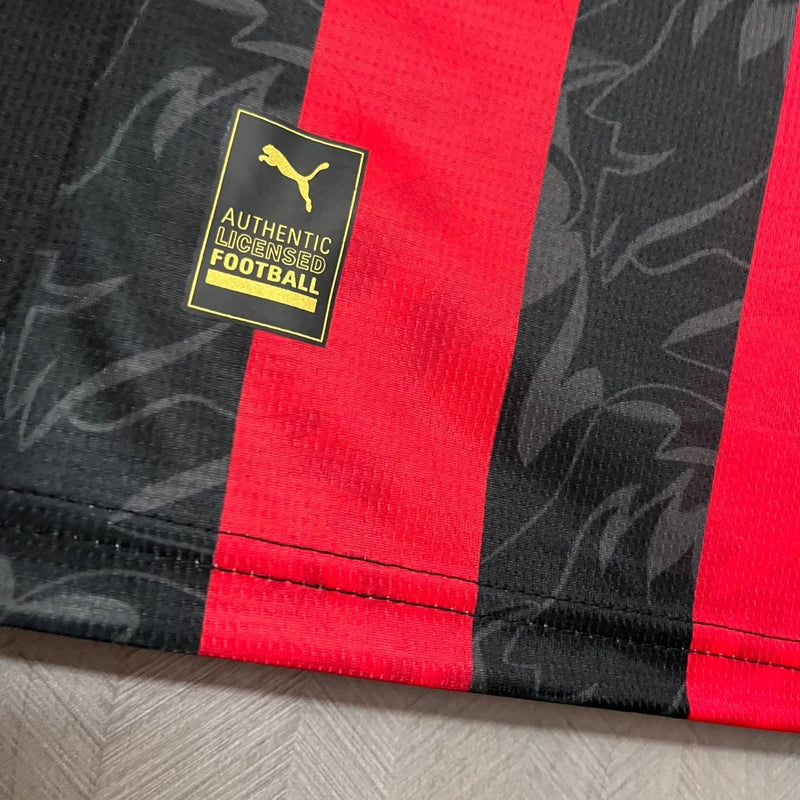 Camisa do Milan Titular 2025 Vermelha+preta