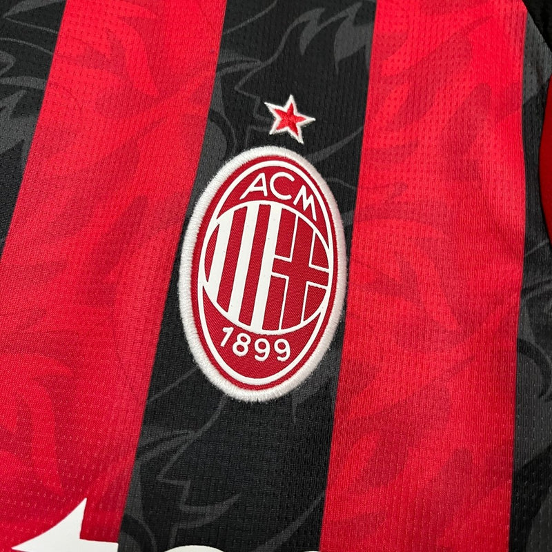 Camisa do Milan Titular 2025 Vermelha+preta