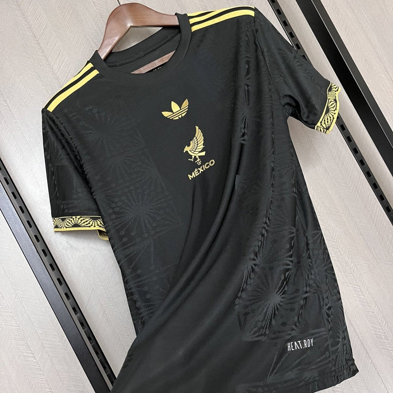 Camisa México 2025 Ouro Adidas Masculina - Preto+Dourado