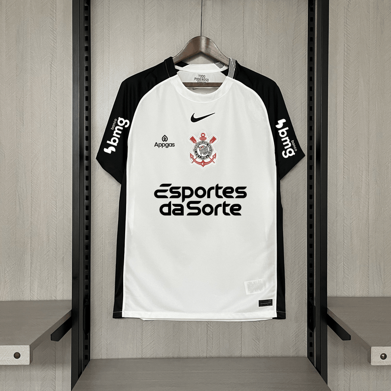 Camisa Nike Corinthians I 2025 - Preta e Branca - Masculina