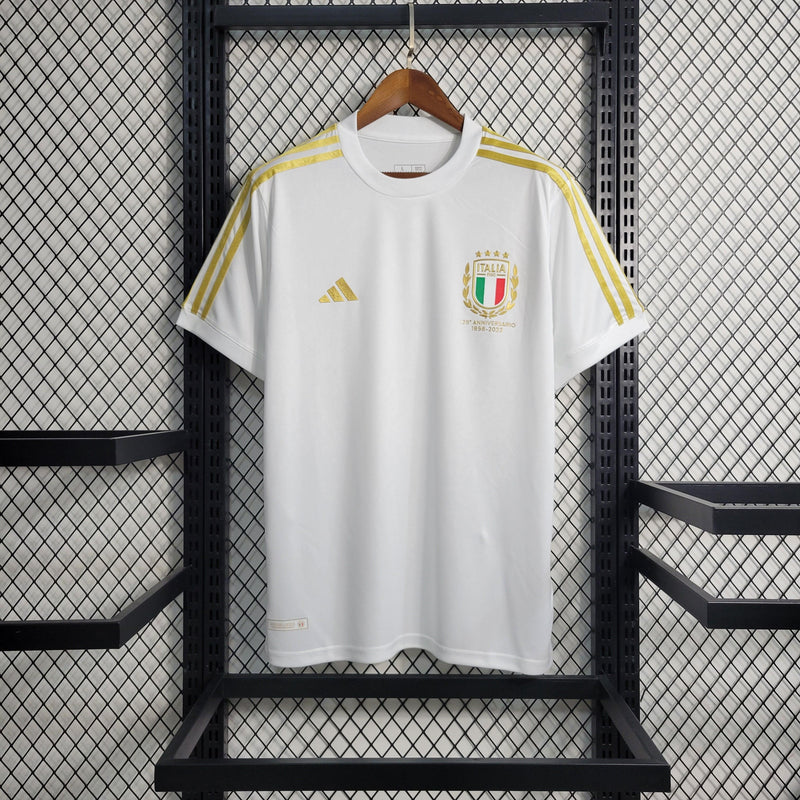 Camisa Seleção Itália 125° Aniversário 2023/24 Torcedor Masculina Branca e Dourada - Sport Premium