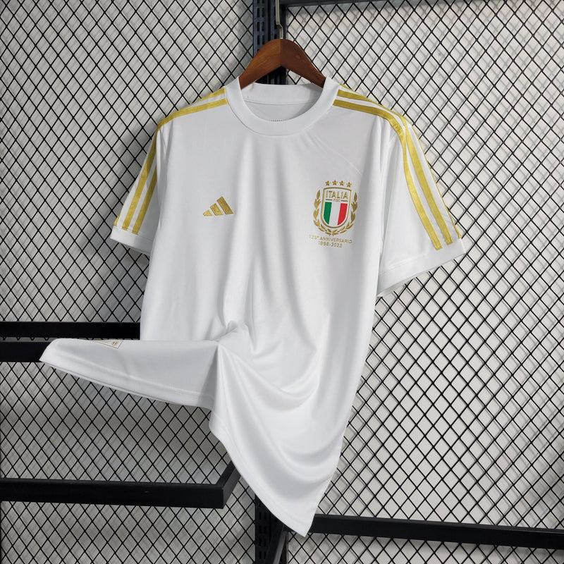 Camisa Seleção Itália 125° Aniversário 2023/24 Torcedor Masculina Branca e Dourada - Sport Premium