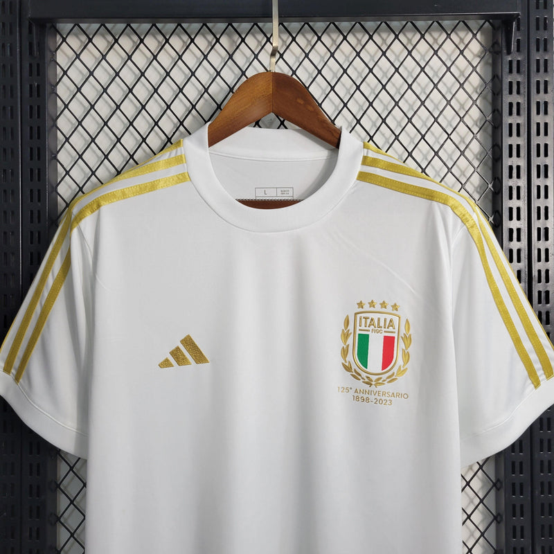 Camisa Seleção Itália 125° Aniversário 2023/24 Torcedor Masculina Branca e Dourada - Sport Premium