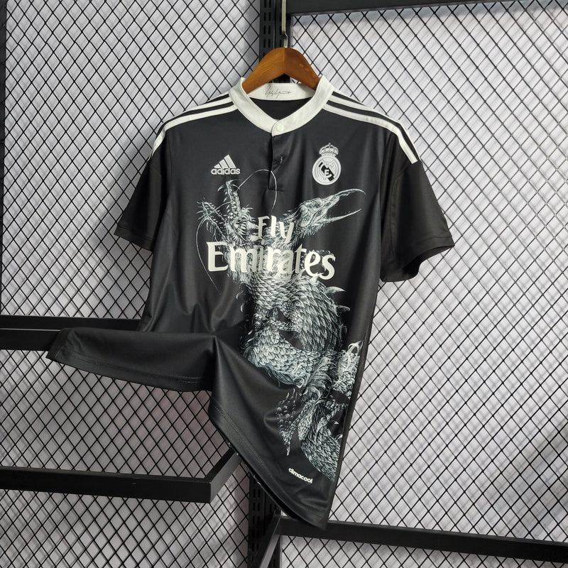 Camisa Retrô Real Madrid 2014/15 Torcedor Masculina Dragão Preto - Sport Premium