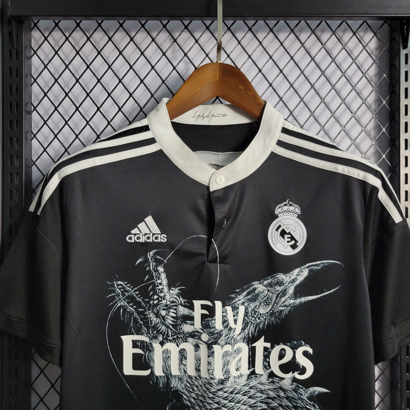 Camisa Retrô Real Madrid 2014/15 Torcedor Masculina Dragão Preto - Sport Premium