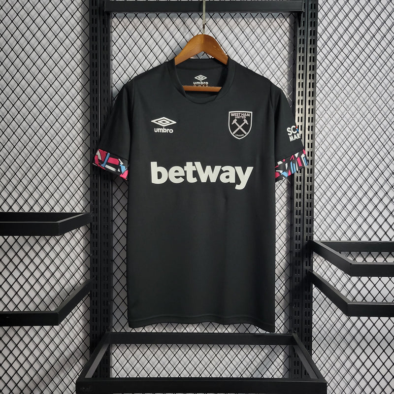 Camisa West Ham Away 2022/23 Torcedor Masculina Preta - Sport Premium