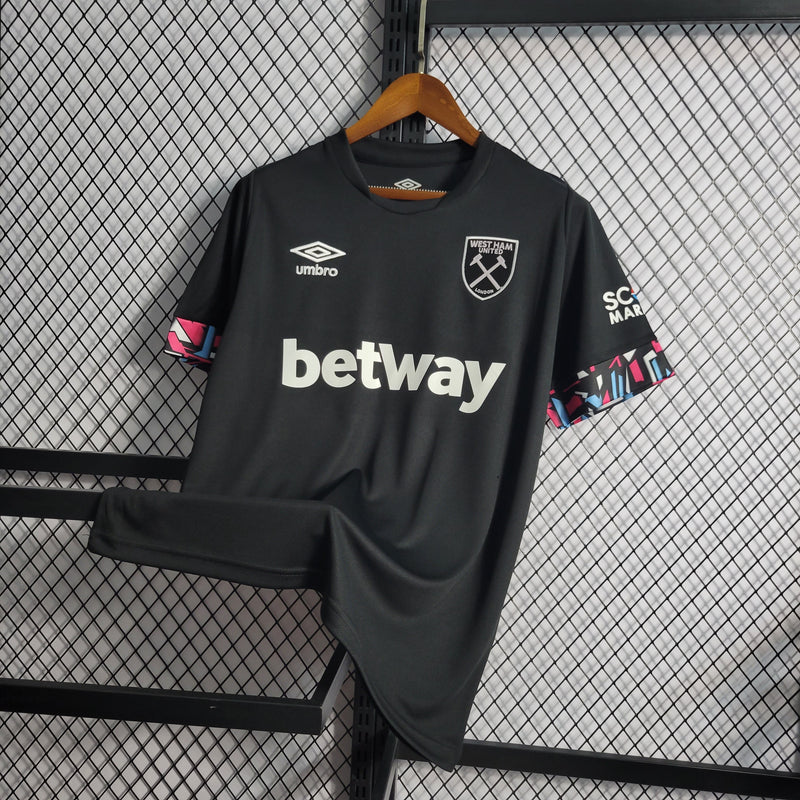 Camisa West Ham Away 2022/23 Torcedor Masculina Preta - Sport Premium
